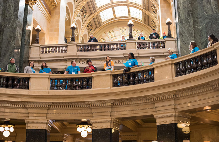 Photo of advocates in the Wisconsin Capitol